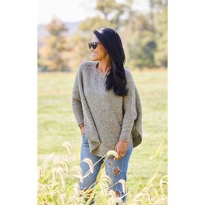 APRIL MARIN Lincoln Sweater Poncho Merino Wool, Alpaca Blend, One Size